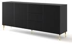 Sideboard RAVENNA B SB200 3D3D Schwarz - Gold