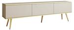 TV-Lowboard Praia Beige - Braun - Gold