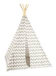 Tipi Zelt Kinder Grau - Weiß - Holzwerkstoff - Textil - 115 x 160 x 115 cm