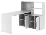 Bureau traditionnel LEON Blanc - Bois manufacturé - 120 x 120 x 150 cm