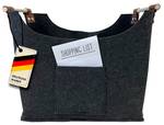 Filztasche Vesta mit Holzgriffe Grau - Textil - 41 x 32 x 45 cm