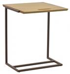 Table appoint pin et métal marron LINEA Marron - En partie en bois massif - 43 x 50 x 40 cm