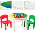 3tlg. Kinder Tischset Sitzgruppe Kunststoff - 57 x 43 x 57 cm