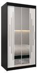 Armoire à portes coulissantes york 1 Noir - Blanc - Largeur : 100 cm - 2 porte