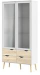 Vitrinenschrank Napoli Weiß - Holz teilmassiv - 99 x 200 x 39 cm