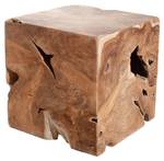 Cube en teck nature Marron - Bois massif - Bois/Imitation - 40 x 40 x 40 cm