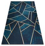 Tapis Lavable Andre 1173 Mosaïqu Bleu - Textile - 160 x 1 x 220 cm