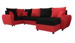 Ecksofa FION-LONG Schwarz - Rot - Holzwerkstoff - 305 x 89 x 140 cm