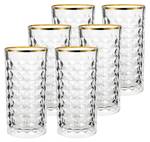 Kristall Latte Macchiato Gläser Goldrand Gold - Glas - 7 x 14 x 7 cm