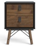 Nachttisch Rye Schwarz - Holz teilmassiv - 43 x 60 x 40 cm