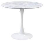 Table MANAGA Blanc - Pierre - 90 x 74 x 90 cm