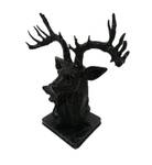 Skulptur Hirsch Schwarz Marmoroptik Schwarz - Kunststoff - Stein - 27 x 33 x 13 cm