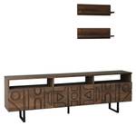 Fernsehschrank Dpatrici Braun - Holz teilmassiv - 30 x 40 x 170 cm