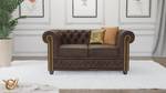 Sofa Ingrid 2-Sitzer, Chesterfield Dunkelbraun