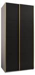 Armoire Lux 1 Noir - Doré - Blanc - Largeur : 100 cm