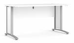 Bureau Prisme B Blanc - En partie en bois massif - 150 x 74 x 80 cm