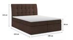 Boxspringbett BRUNOS 140 cm cm CS2307 Dunkelbraun