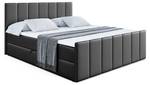 Boxspringbett MOETI-Z Hochglanz Schwarz - Breite: 140 cm - H3