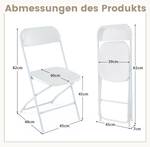 Klappstühle ZB33134IT-6DE(4er Set) Weiß - Metall - 45 x 82 x 48 cm