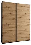 Armoire Lux 1 Noir - Imitation chêne - Largeur : 200 cm