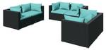 Garten-Lounge-Set (6-teilig) 3013635-18 Schwarz - Blau - Pastellblau