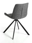 Chaise pivotante en tissu et acier Noir - Gris - Textile - 58 x 82 x 54 cm