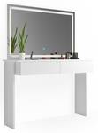Coiffeuse Azur avec miroir LED Blanc - Bois manufacturé - 120 x 83 x 40 cm
