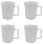 Kaffee Tasse NICO 4er Set Weiß - Keramik - 10 x 11 x 13 cm