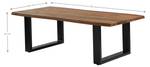 Table basse nature/noire 120x60cm Noir - Marron - Métal - Bois massif - 60 x 40 x 120 cm