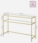 Konsolentisch Binni Gold - Glas - 36 x 80 x 120 cm