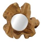 Miroir mural miroir Marron - Bois massif - 30 x 5 x 30 cm