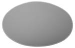 Orskov Tischset aus Leder oval, grau Grau - Echtleder - 47 x 1 x 34 cm
