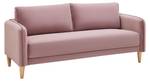 3-Sitzer-Sofa LIVIA Pink - Massivholz - Textil - 176 x 78 x 76 cm