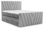 1x Box Spring Lit Twister Gris - Largeur : 160 cm