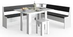 Sitzecke Roman 210x180cm Hocker Tisch Anthrazit - Weiß