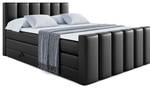 Boxspringbett BOXI1-Z KING Hochglanz Schwarz - Breite: 120 cm