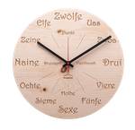 Design Wanduhr Uhrform Zirbe rund Beige - Holz teilmassiv - 30 x 30 x 4 cm
