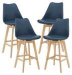 Lot de 4 Tabourets de Bar Lublin Bleu