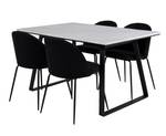 Essgruppe Estelle 45 (5-teilig) Schwarz - Massivholz - 90 x 75 x 140 cm