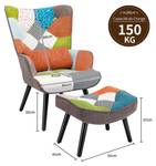 Relaxsessel mit  Patchwork Dominique Orange - Massivholz - 75 x 96 x 67 cm