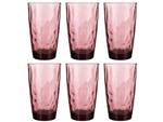 Highball-Glas Diamond 6er Set Violett - Naturfaser - 2 x 15 x 9 cm