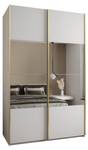 Armoire Lux 4 Doré - Blanc - Largeur : 150 cm