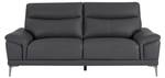 Sofa ATESSO Grau - Echtleder - 93 x 92 x 207 cm