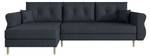 Ecksofa HERMES-L Anthrazit - Schwarz