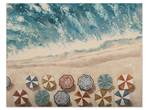 Tableau peint Healing at the Sea Bleu - Bois massif - Textile - 100 x 75 x 4 cm
