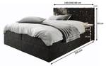 Boxspringbett RIVA Hellgrau - Breite: 140 cm