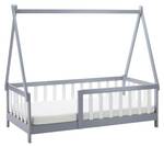 Kinder-/Juniorbett ADELIA Grau - Massivholz - 147 x 133 x 75 cm