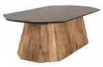 Table basse octogonale en pin Marron - En partie en bois massif - 60 x 36 x 120 cm