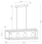 Kago Plafonnier Chêne massif / Acier - 4 ampoules