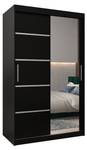 ARMOIRE À PORTES COULISSANTES VERONA 2 Noir - Gris miroir - Largeur : 120 cm